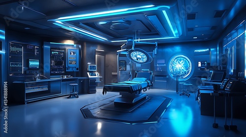 Wallpaper Mural Futuristic Operating Room with High-Tech Medical Equipment - Advanced Surgical Environment Torontodigital.ca