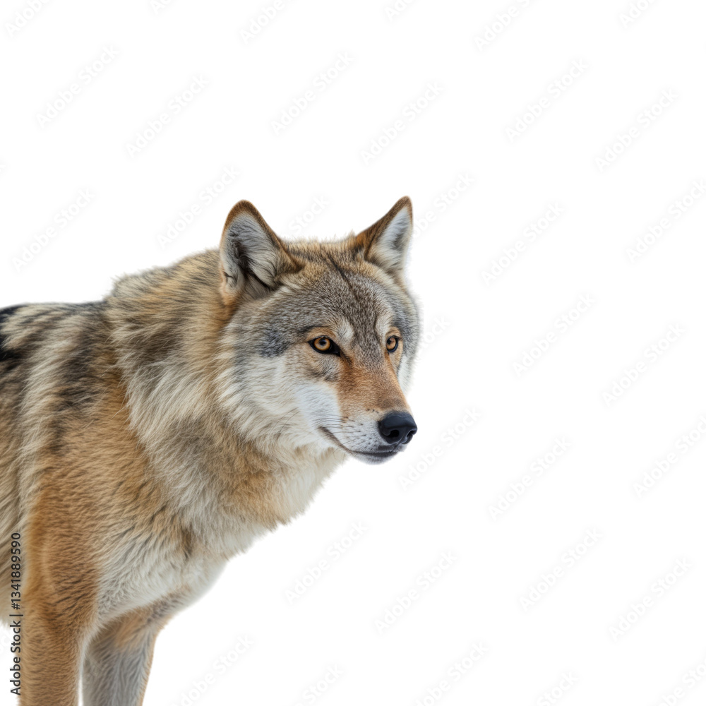 Fototapeta premium Wolf isolated on transparent background. Wolf png. Wild life. Forest animals.