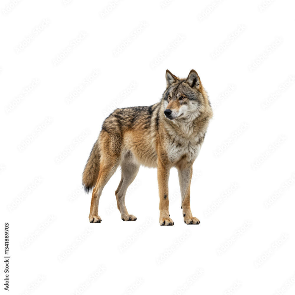 Fototapeta premium Wolf isolated on transparent background. Wolf png. Wild life. Forest animals.