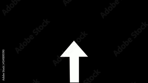 Wallpaper Mural arrow pointing up on black background. up arrow animation.  Torontodigital.ca