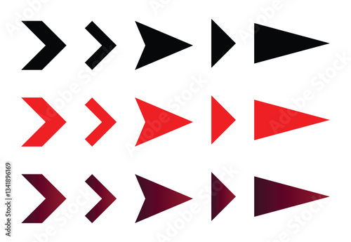 Free Download Set of Black, Red, and Gradient Arrows - GFXLoad