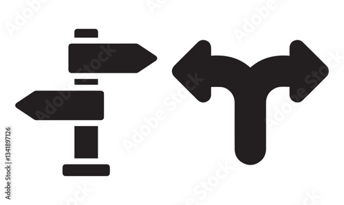 crossroads glyph icon. vector eps file