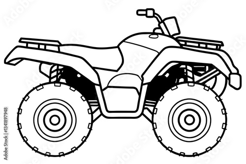 atv all terrain line art silhouette vector illustration