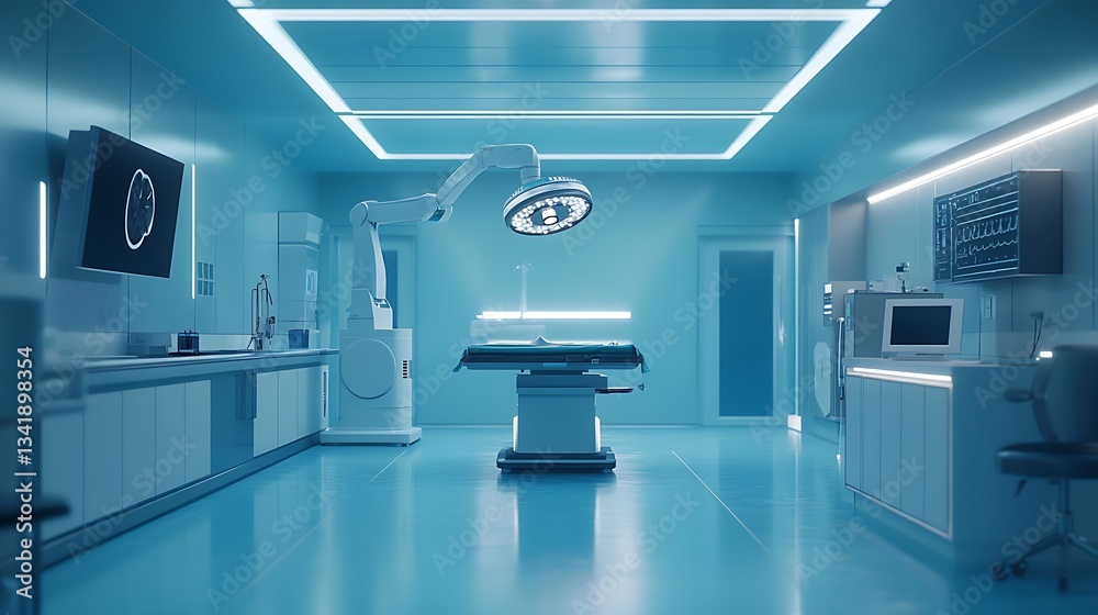 Futuristic Operating Room with High-Tech Medical Equipment - Advanced Surgical Environment Futuristic Operating Room with High-Tech Medical Equipment - Advanced Surgical Environment