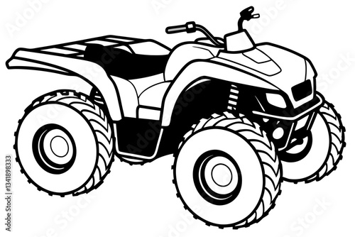 atv all terrain line art silhouette vector illustration