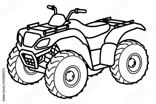 atv all terrain line art silhouette vector illustration