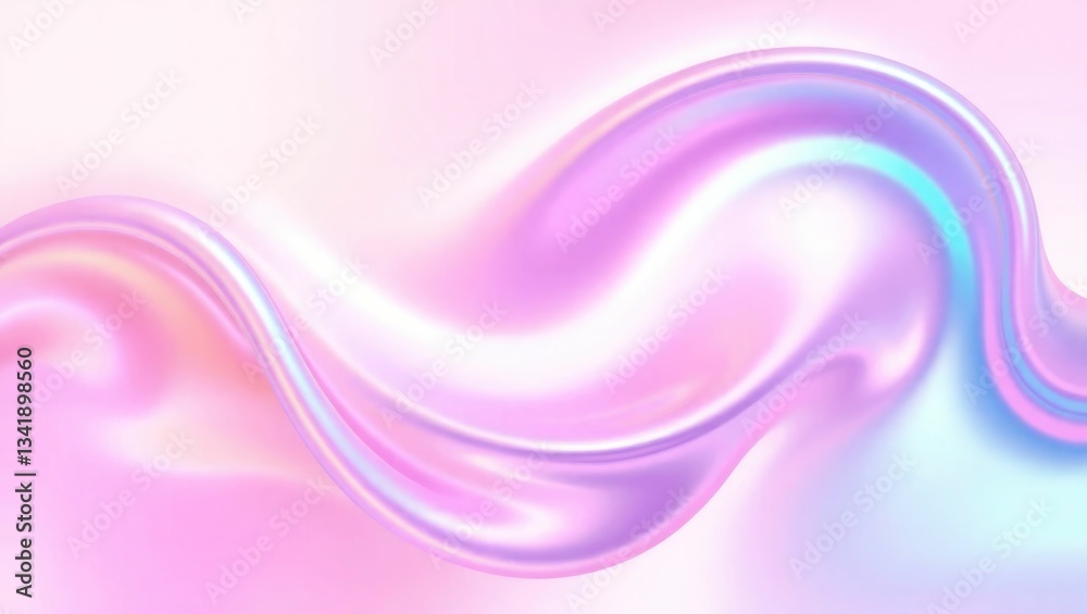 Fototapeta premium Abstract liquid in bright pink, holographic and shiny colors