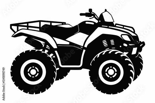 atv all terrain line art silhouette vector illustration