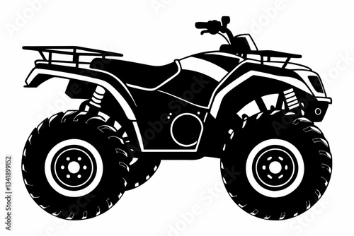 atv all terrain line art silhouette vector illustration