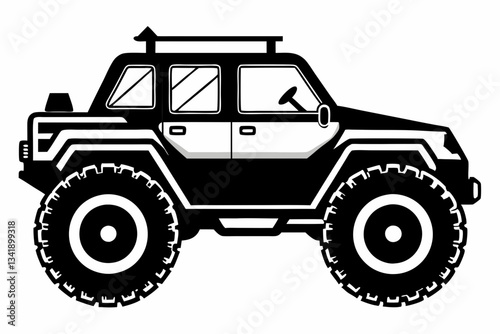 atv all terrain line art silhouette vector illustration