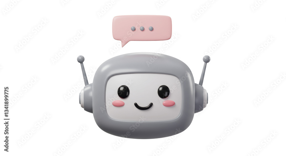 Obraz premium Isolated Chatbot with Speech Bubble: Digital Assistant for Communication and Support