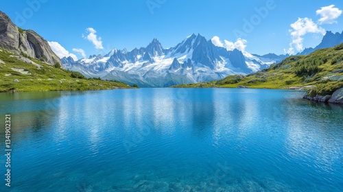 Serene Alpine Lake Reflecting Majestic Mountains