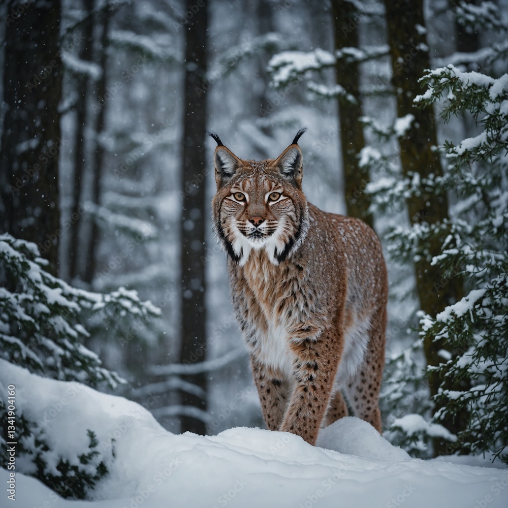 Obraz premium lynx in snow