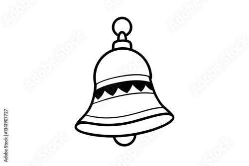 christmas bell line art silhouette vector illustration