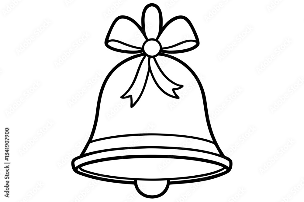 christmas bell line art silhouette vector illustration christmas bell line art silhouette vector illustration