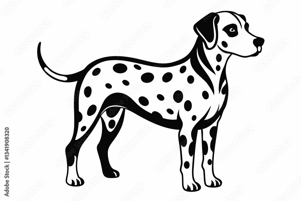 Fototapeta premium dalmatian line art silhouette vector illustration