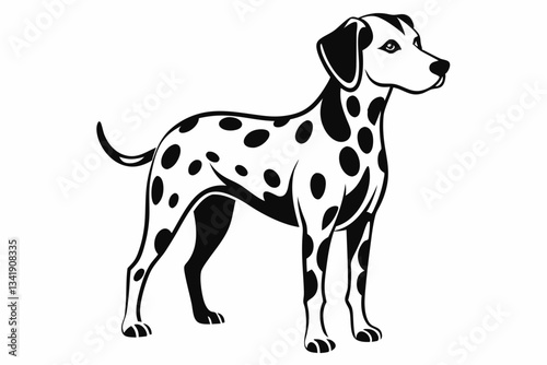 dalmatian line art silhouette vector illustration