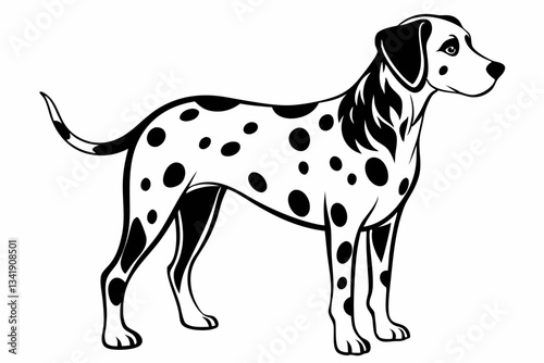 dalmatian line art silhouette vector illustration