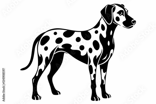 dalmatian line art silhouette vector illustration