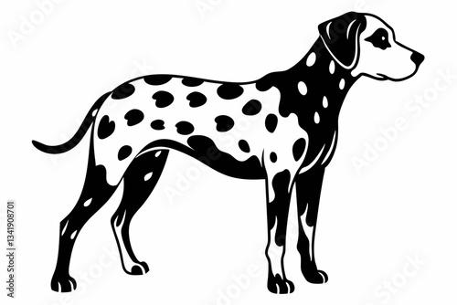 dalmatian line art silhouette vector illustration
