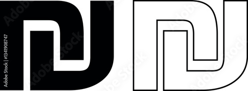 Israeli New Shekel currency symbol icon. Modern vector illustration of the ILS (₪), representing Israel’s financial market, economy, and business transactions. 