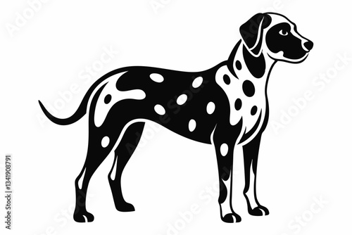 dalmatian line art silhouette vector illustration