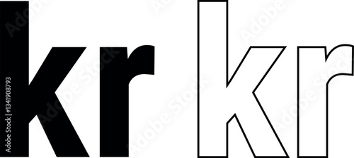 Norwegian Krone currency symbol icon. Clean and modern vector illustration of the NOK (kr), representing Norway’s economy, finance, and banking system. Suitable for business and trading designs.