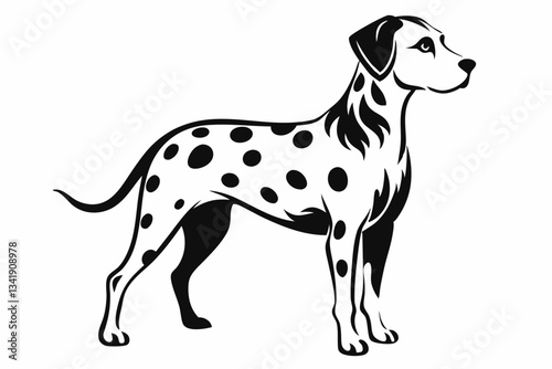 dalmatian line art silhouette vector illustration