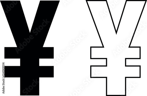 Japanese Yen currency symbol icon. Minimalist vector illustration of the JPY (¥), representing Japan’s economy, finance, and business sector.