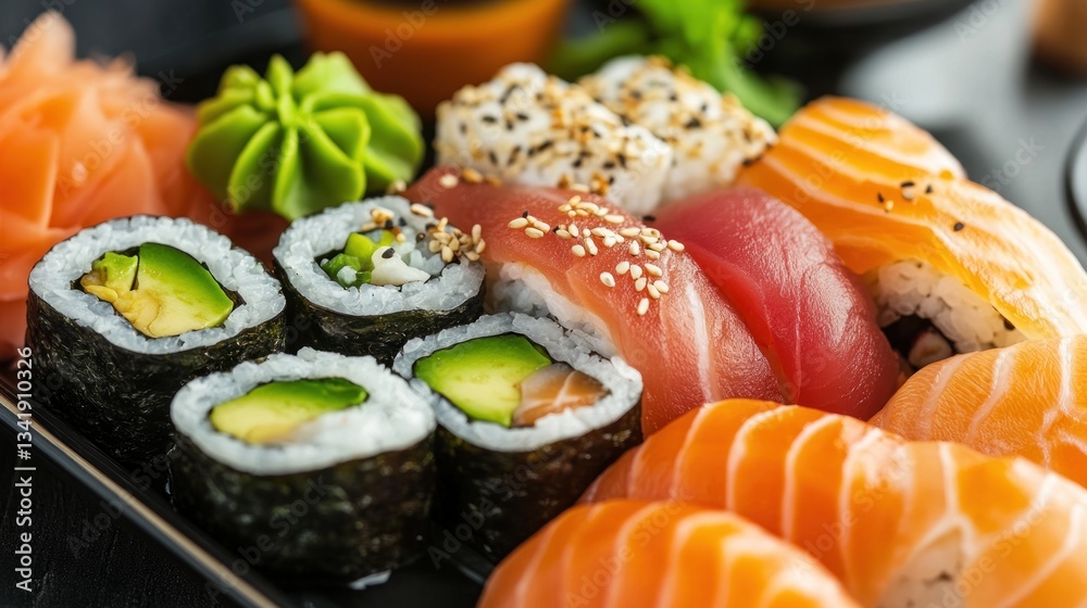A Delicious Platter of Assorted Sushi A Delicious Platter of Assorted Sushi