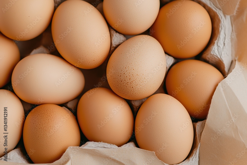 a dozen fresh brown eggs arranged neatly in their carton, ready for cooking and baking a dozen fresh brown eggs arranged neatly in their carton, ready for cooking and baking