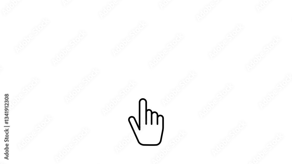 Mouse click symbol with spark isolated on green screen background. Pointer hand cursor clicking. Finger cursor click icon. Web cursor clicking. Technology and internet icons.