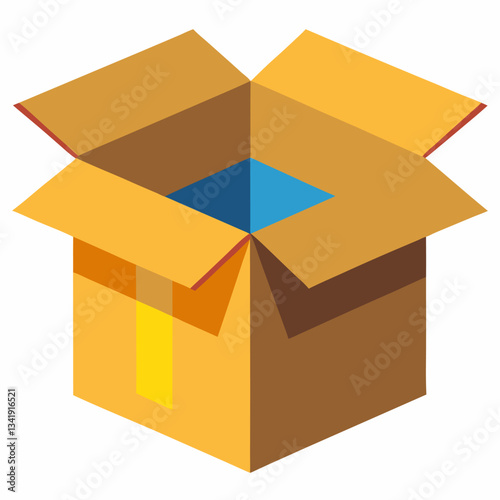 Open Cardboard Box Illustration