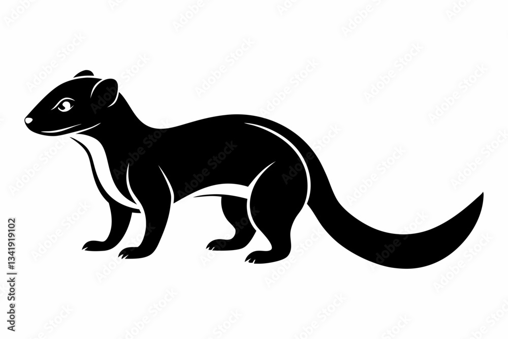 Fototapeta premium mongoose line art silhouette vector illustration
