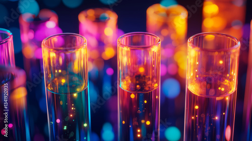 Obraz na płótnie test tube and colorful abstract background. science and research. w salonie