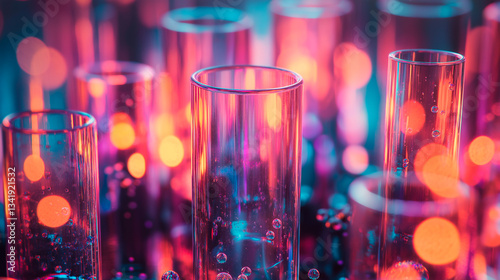 Obraz na płótnie test tube and colorful abstract background. science and research. w salonie