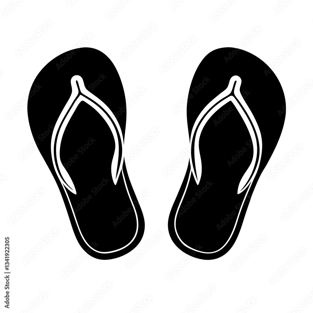 pair of black flip flops pair of black flip flops