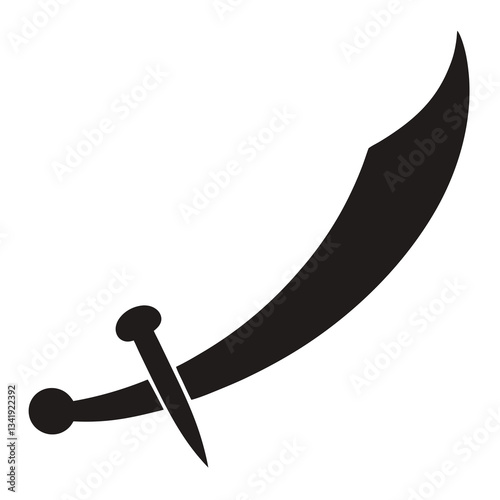 Pirate Cutlass Silhouette  A Swashbuckling Vector Graphic for Creative Designs