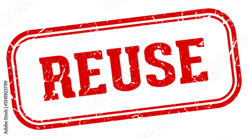 reuse stamp. reuse rectangular stamp on white background
