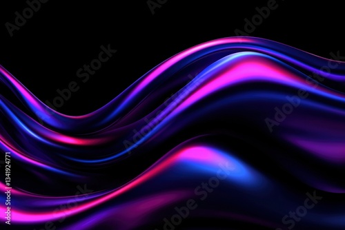 Wallpaper Mural Abstract luminous waves on black for futuristic wallpaper, digital art or background Torontodigital.ca