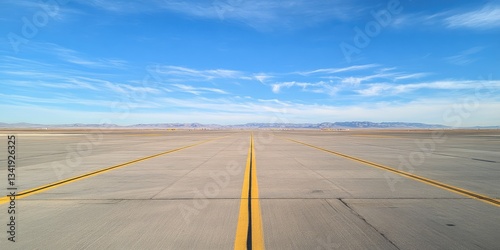 Empty Runway Extends to Distant Horizon
