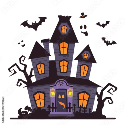 halloween house with bats