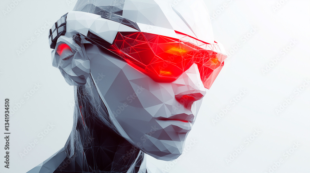 abstract illustration of a man with a red head. a man with a beautiful face