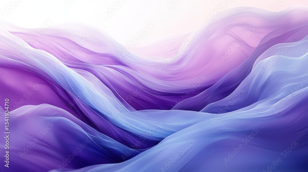 Fototapeta premium Abstract Purple and Blue Fabric Waves