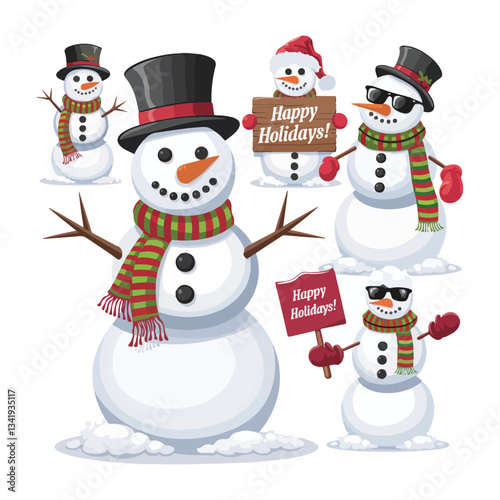 snowman with a broom