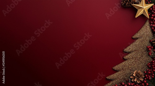 Obraz na płótnie christmas background with christmas decorations and copy space for your text. w salonie
