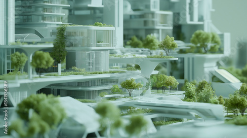 Obraz na płótnie Model of the city of the future w salonie