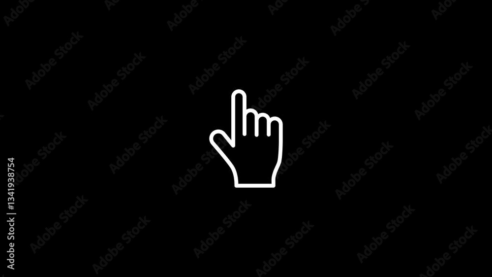 Finger touch gesture animation on white background. Finger clicking animation. Finger touch gesture animation on white background. Finger clicking animation.