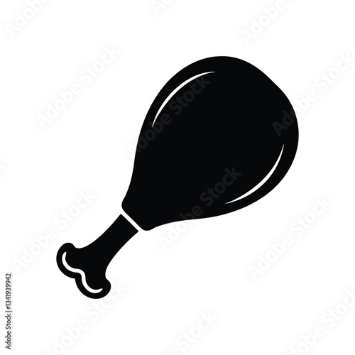silhouette of chicken leg piece