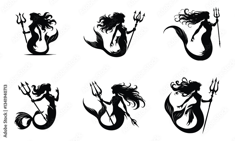 Obraz premium Mystical Mermaids: Guardians of the Deep